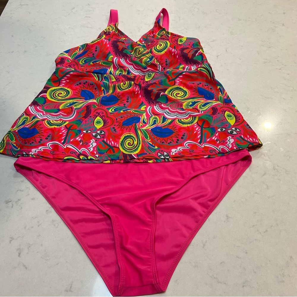 Colorful 3XL Tankini Women’s Swim Set